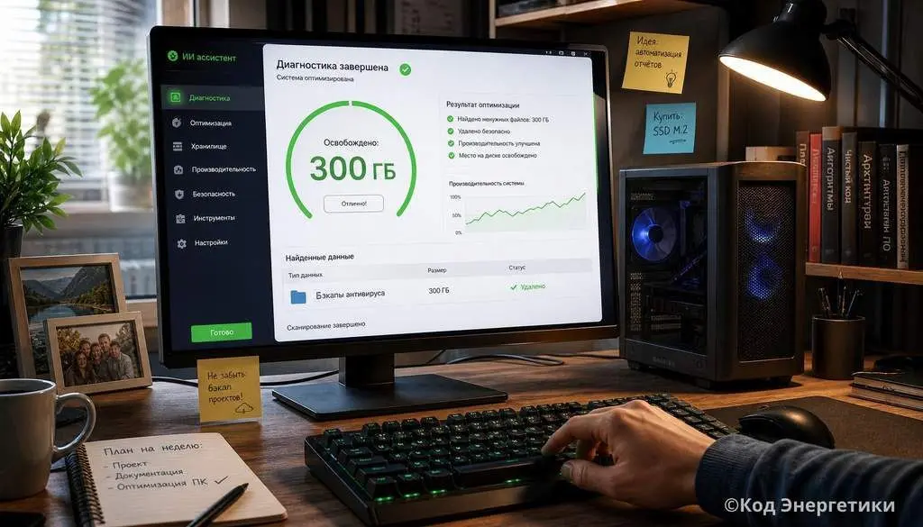 Как я освободил 300 ГБ на ПК с помощью ИИ — мой кейс 🤖💻 | Сетка — социальная сеть от hh.ru