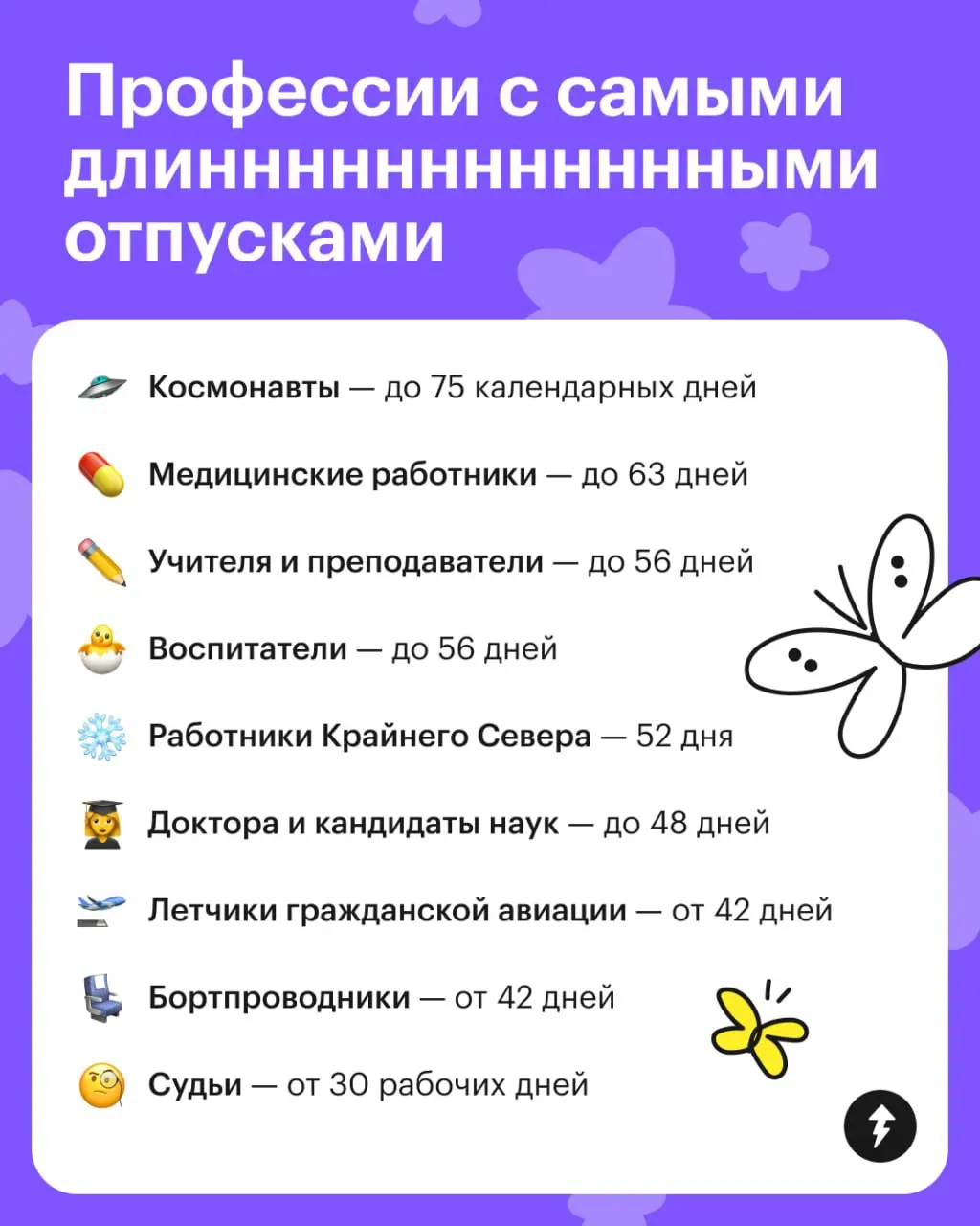 Вот кто может устроить себе настоящие летние каникулы.
⚡️ Карьерные курсы Учебника
#карьера | Сетка — социальная сеть от hh.ru
