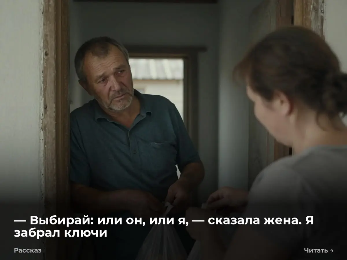 — Выбирай: или он, или я, — сказала жена. Я забрал ключи
Галина стянула края пластикового пакета из «Пятёрочки» и привычным, отточенным движением завязала двойной узел | Сетка — социальная сеть от hh.ru