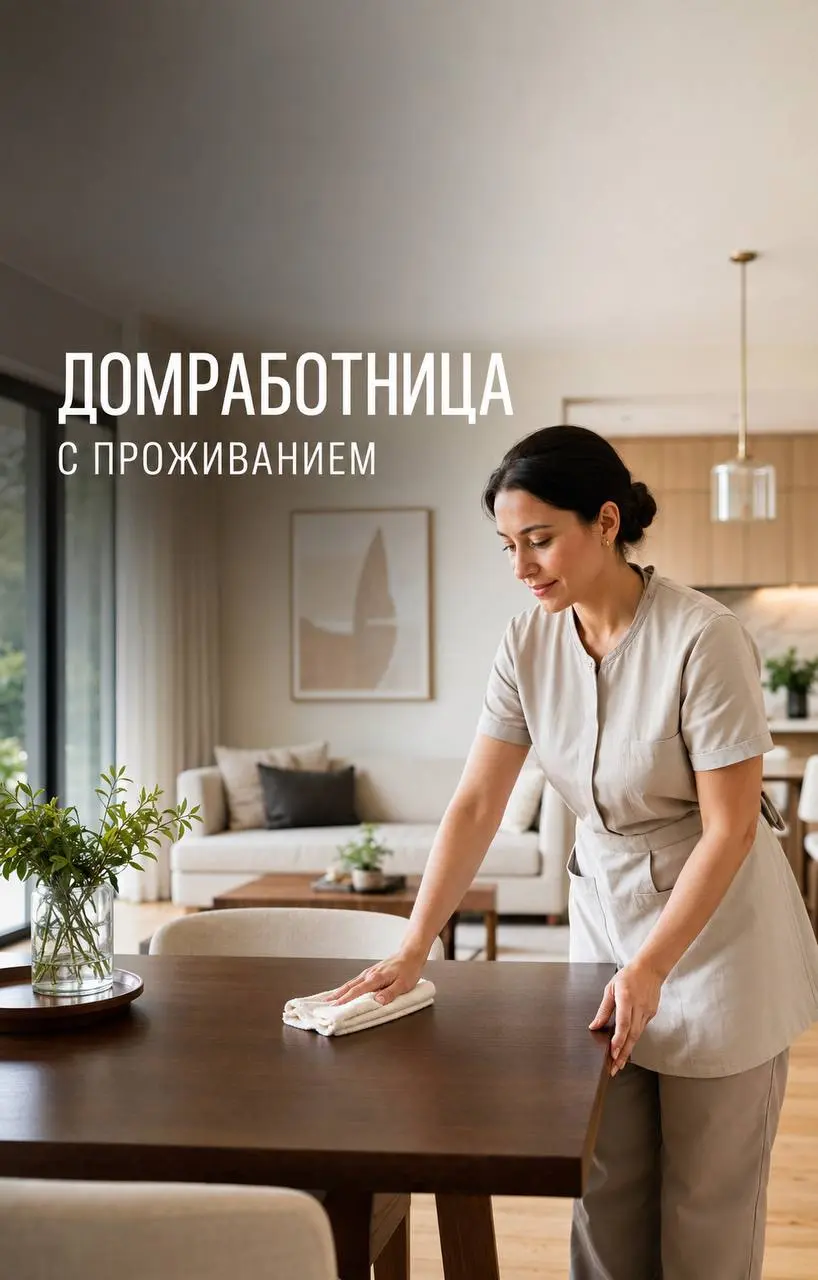 ДОМРАБОТНИЦА С ПРОЖИВАНИЕМ
Прямой работодатель
• Бузланово, Новорижское шоссе
• Клининг и бытовые услуги
• +79255186321
Полное описание вакансии размещено в Телеграм и Макс | Сетка — социальная сеть от hh.ru
