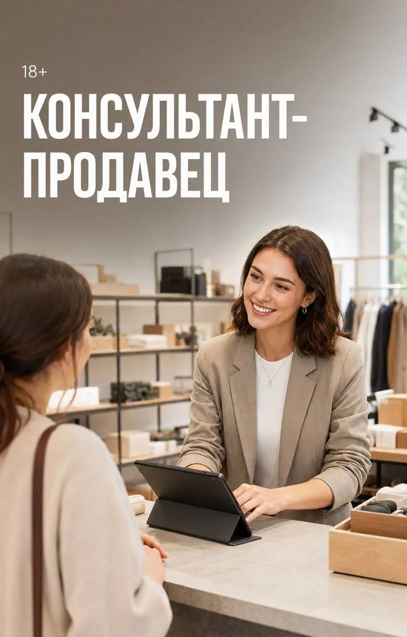 КОНСУЛЬТАНТ-ПРОДАВЕЦ
От 5 000₽/смена
Прямой работодатель
• Москва
• Розничная торговля
• @rozkate
Полное описание вакансии размещено в Телеграм и Макс. Переходите по ссылке в закрепленном сообщении | Сетка — социальная сеть от hh.ru