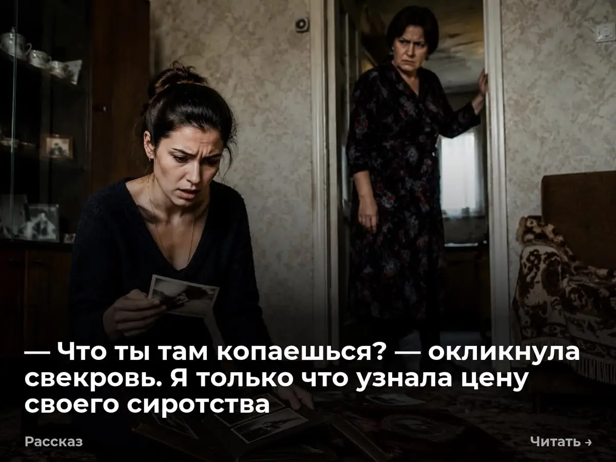 — Что ты там копаешься? — окликнула свекровь. Я только что узнала цену своего сиротства
Толстый бархатный альбом выскользнул из рук. Катя подняла его за корешок. На пол вылетела пожелтевшая фотография | Сетка — социальная сеть от hh.ru