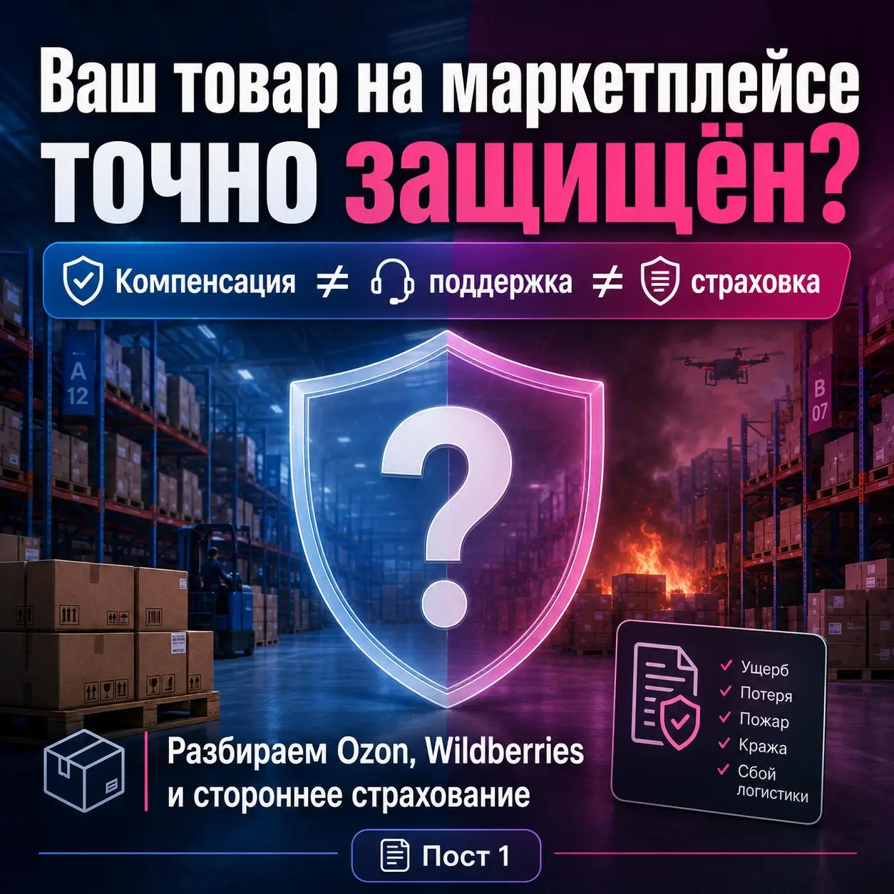 А ваш товар на складах маркетплейсов вообще застрахован?
После последних событий на складах этот вопрос стал для селлеров совсем не теоретическим | Сетка — социальная сеть от hh.ru