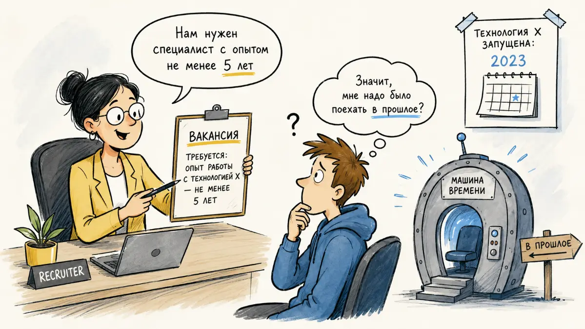 Пять лет опыта в технологии, которой два года | Сетка — социальная сеть от hh.ru