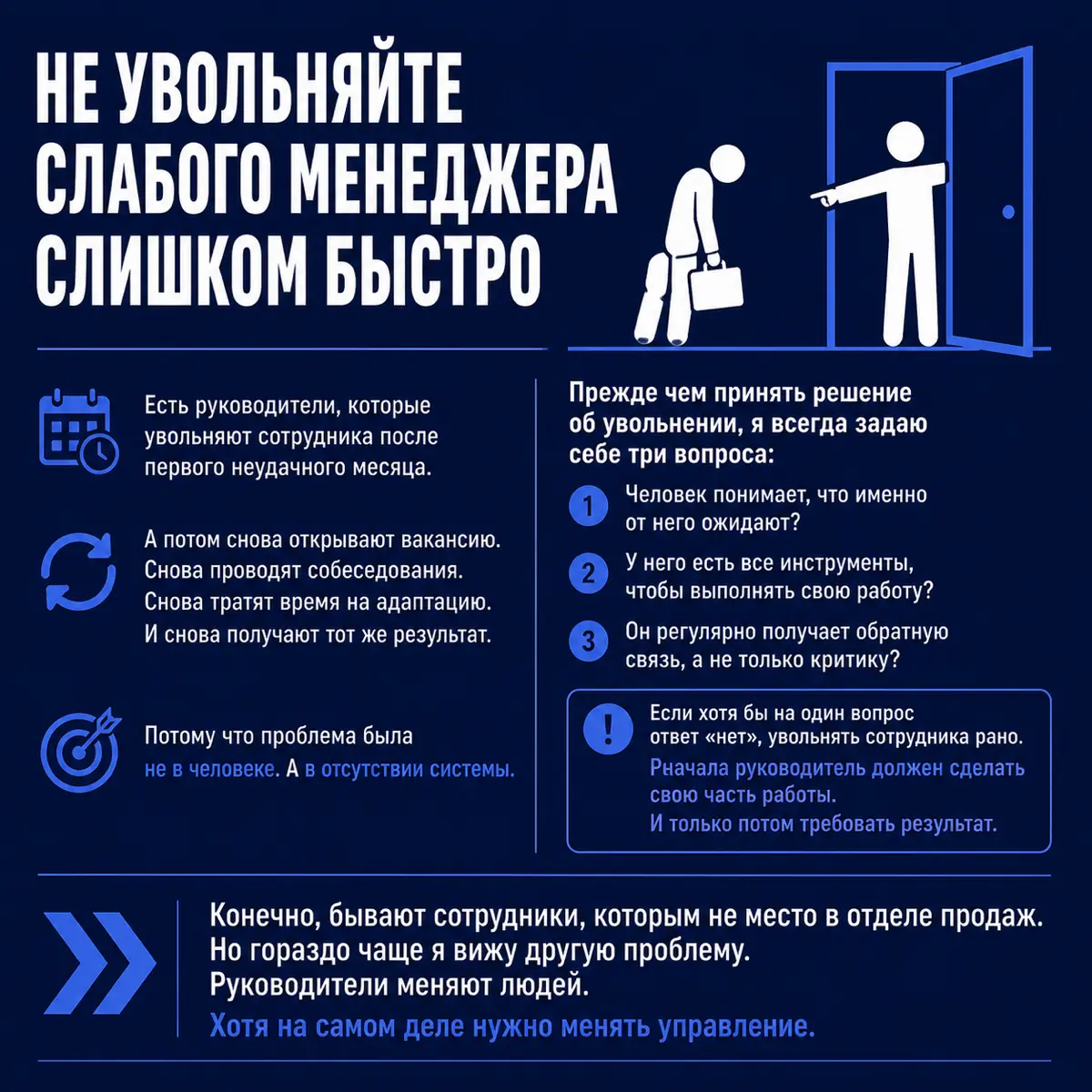 Не увольняйте слабого менеджера слишком быстро | Сетка — социальная сеть от hh.ru
