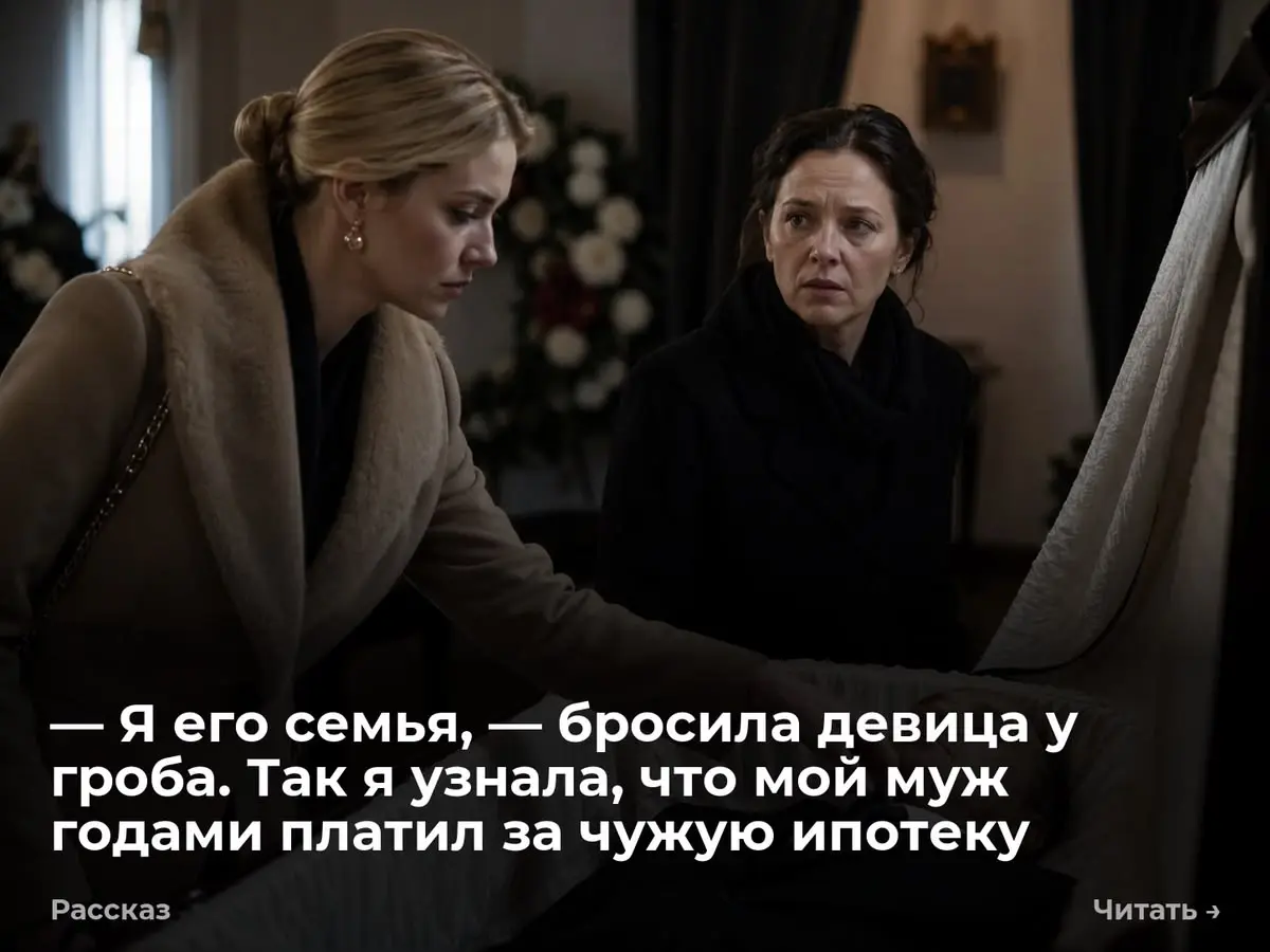 — Я его семья, — бросила девица у гроба. Так я узнала, что мой муж годами платил за чужую ипотеку
Зоя поправляла черную ленту на венке. Двери траурного зала распахнулись | Сетка — социальная сеть от hh.ru