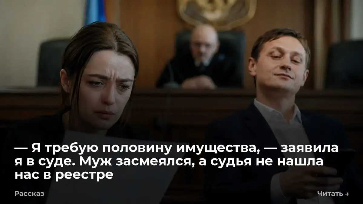 — Я требую половину имущества, — заявила я в суде. Муж засмеялся, а судья не нашла нас в реестре
— Я забираю ровно половину, — сказала Марина, бросая на стол распечатку банковских счетов | Сетка — социальная сеть от hh.ru