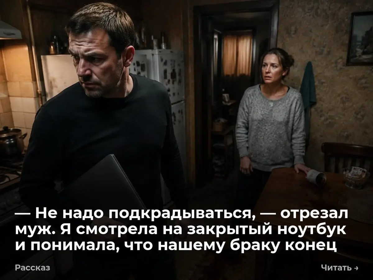 — Не надо подкрадываться, — отрезал муж. Я смотрела на закрытый ноутбук и понимала, что нашему браку
Крышка ноутбука захлопнулась с пластиковым треском. Чашка с горячим чаем дрогнула в моих руках | Сетка — социальная сеть от hh.ru