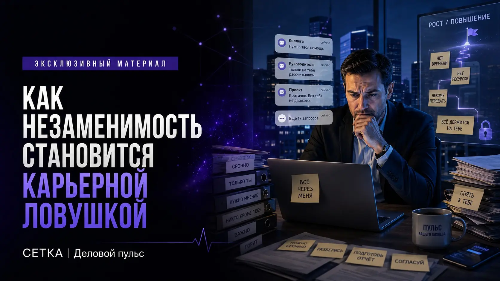 Как незаменимость становится карьерной ловушкой | Сетка — социальная сеть от hh.ru