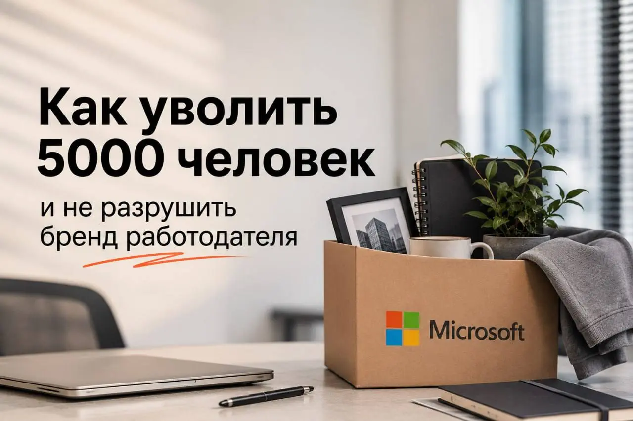 Как уволить 5 000 человек и не разрушить бренд работодателя 🧐
Можно сколько угодно рассказывать о ценностях компании. Но проверяются они обычно в один очень неприятный день.. | Сетка — социальная сеть от hh.ru