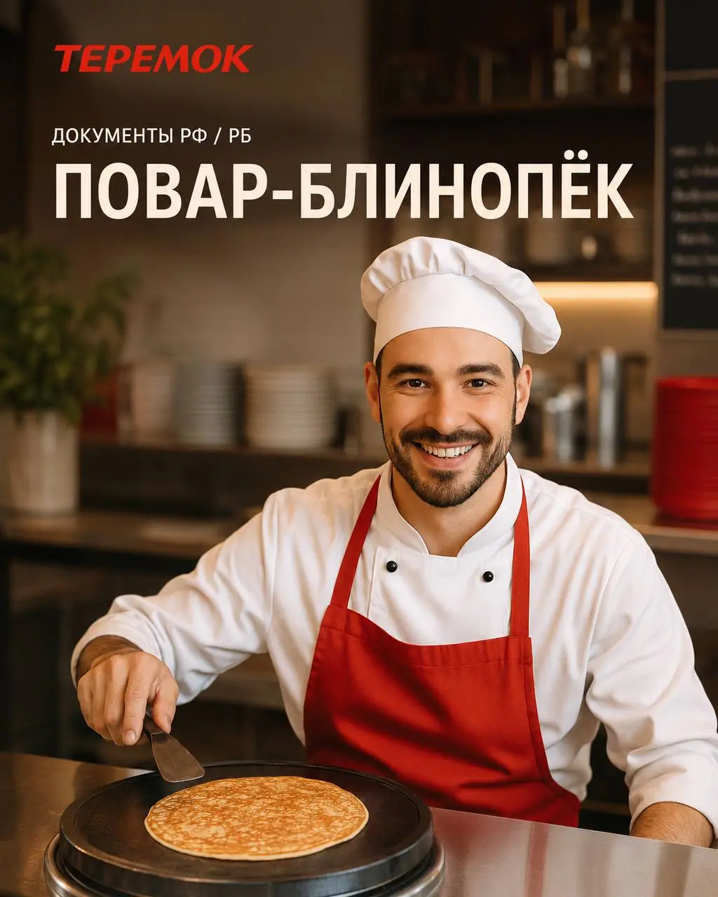1️⃣ПОВАР-БЛИНОПЁК,
2️⃣СОТРУДНИК РЕСТОРАНА
До 4 663₽/смена
Теремок
• Москва и Мос. область
• Рестораны/Кафе
• +79969693313
Полное описание вакансии размещено в Телеграм и Макс | Сетка — социальная сеть от hh.ru