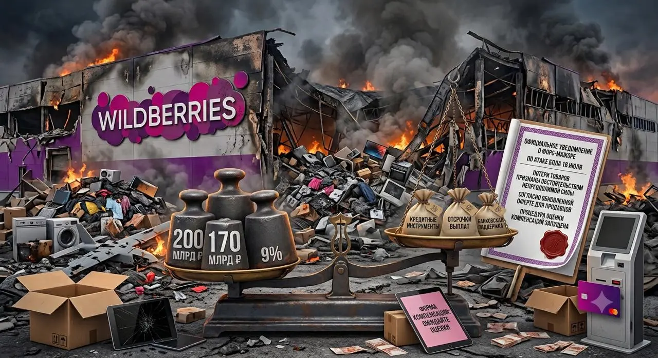 ✖️ Ущерб от атаки БПЛА на склады Wildberries оценили почти в 200 млрд рублей
В ночь на 18 июля ВСУ атаковали два крупных логистических комплекса Wildberries – в подмосковной Электростали и в Тамбовско... | Сетка — социальная сеть от hh.ru