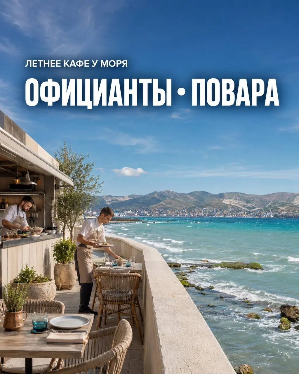 1️⃣ОФИЦИАНТ - от 3500₽/смена + чаевые2️⃣ПОВАР-УНИВЕРСАЛ - от 5000₽/смена
Летнее кафе
• Новороссийск, берег моря
• Рестораны/Кафе
• +79261397390
Полное описание вакансии размещено в Телеграм и Макс | Сетка — социальная сеть от hh.ru
