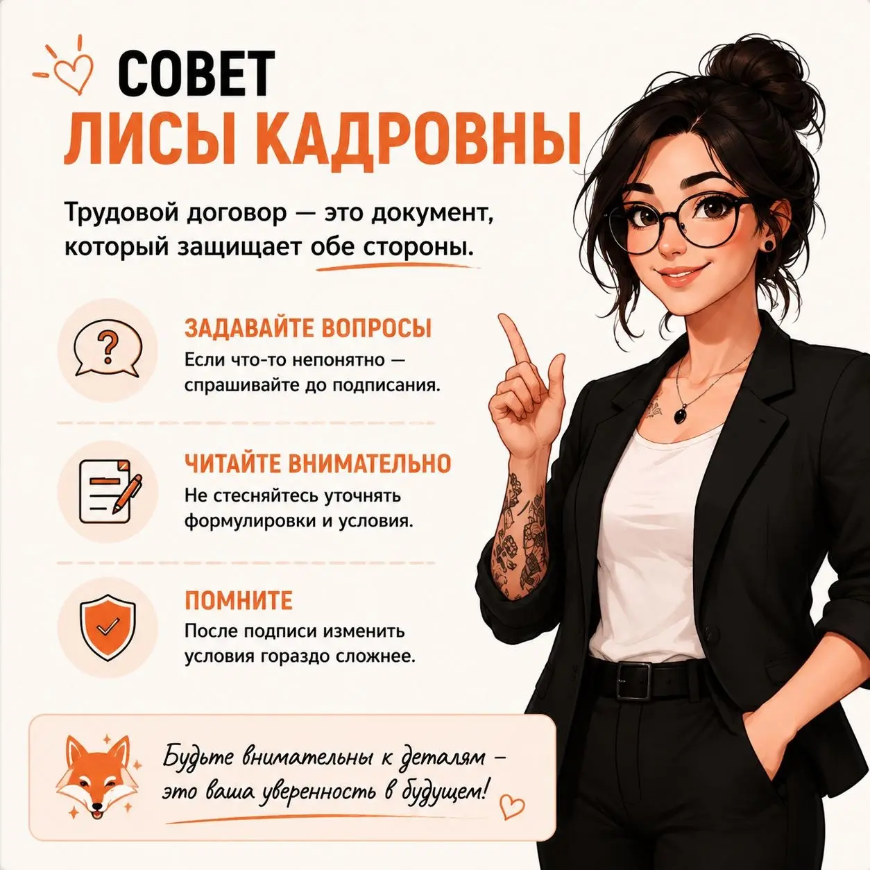 📄 Трудовой договор — это не просто формальность при приеме на работу.
В нем закрепляются ваши права, обязанности и условия работы. Если какой-то пункт вызывает вопросы, лучше обсудить его заранее | Сетка — социальная сеть от hh.ru