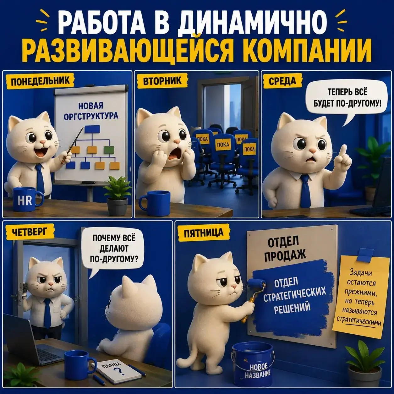 Работа в динамично развивающейся компании
Фраза из вакансий, после которой кандидат должен почувствовать запах больших возможностей и стремительного карьерного роста | Сетка — социальная сеть от hh.ru