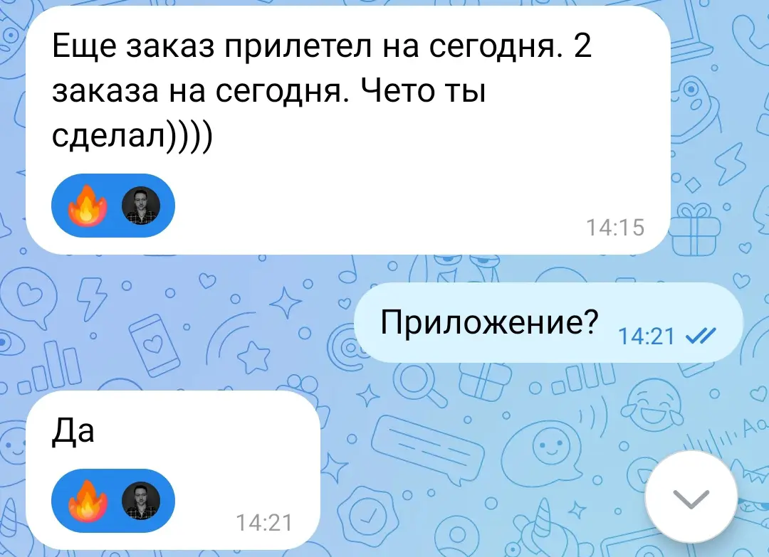 8 заказов (с оплатами) за 1 день | Сетка — социальная сеть от hh.ru