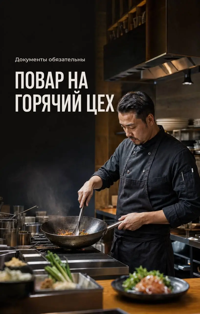 ПОВАР ГОРЯЧЕГО ЦЕХА
5 520₽/смена - 6 500₽/смена
WU SHU / LB Group
• Москва, м. Китай-город / Трубная
• Рестораны/Кафе
• +79065222004
Полное описание вакансии размещено в Телеграм и Макс | Сетка — социальная сеть от hh.ru