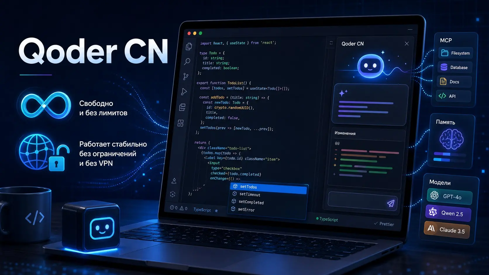 Бесплатная AI для VS Code без лимитов | Сетка — социальная сеть от hh.ru