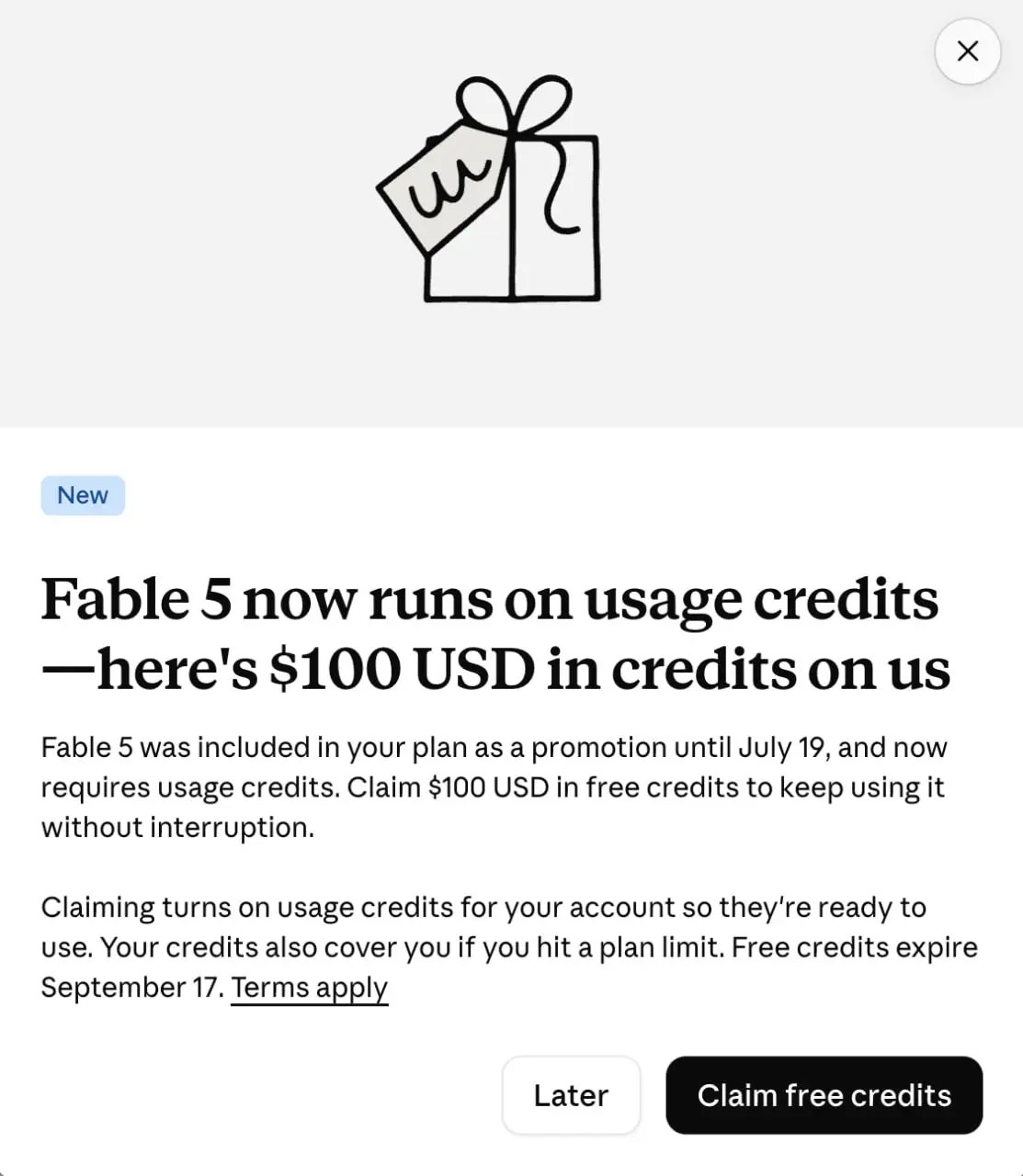 Anthropic дарит 100$ на Fable 5
Модель Fable 5 теперь работает за отдельные кредиты, но первые 100$ компания дарит на тесты.
Заходите проверяйте https://claude.ai
#claude #fable | Сетка — социальная сеть от hh.ru