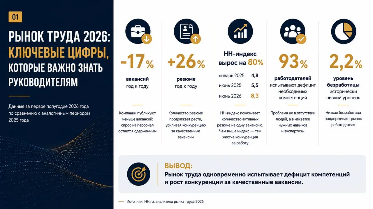 ⚡️Что ждет рынок труда осенью 2026 года?
За последние месяцы я провела десятки диагностических консультаций с руководителями среднего и высшего звена | Сетка — социальная сеть от hh.ru