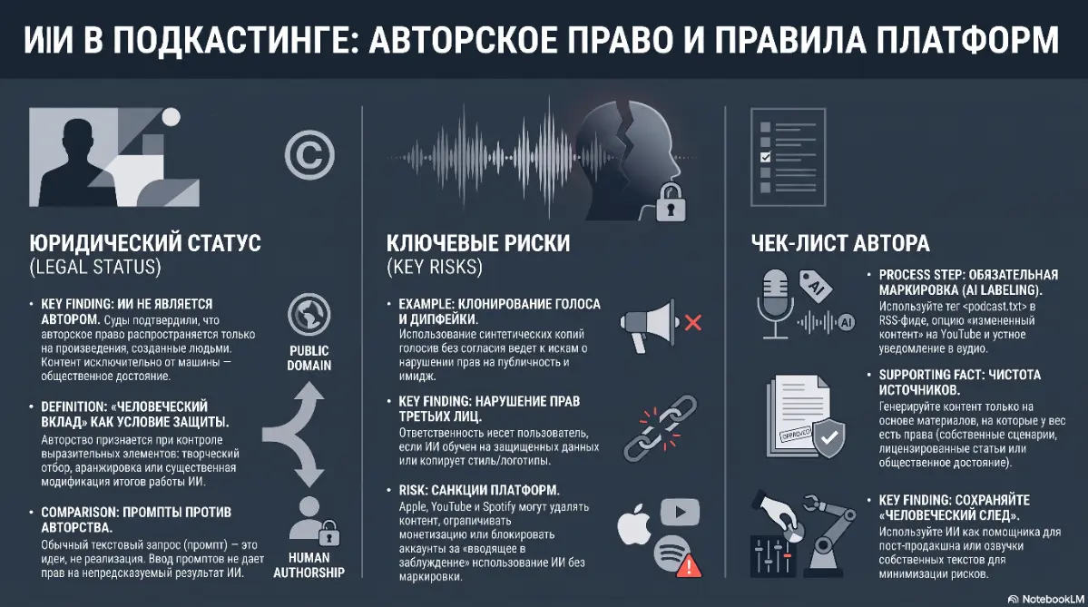 ИИ в подкастинге: авторское право и правила платформ | Сетка — социальная сеть от hh.ru