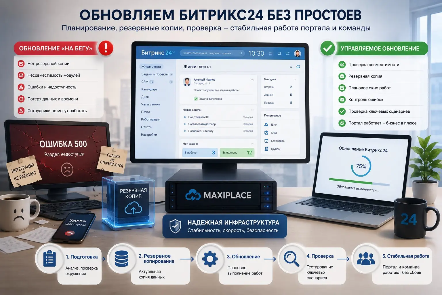 Как обновлять Битрикс24 без простоев | Сетка — социальная сеть от hh.ru