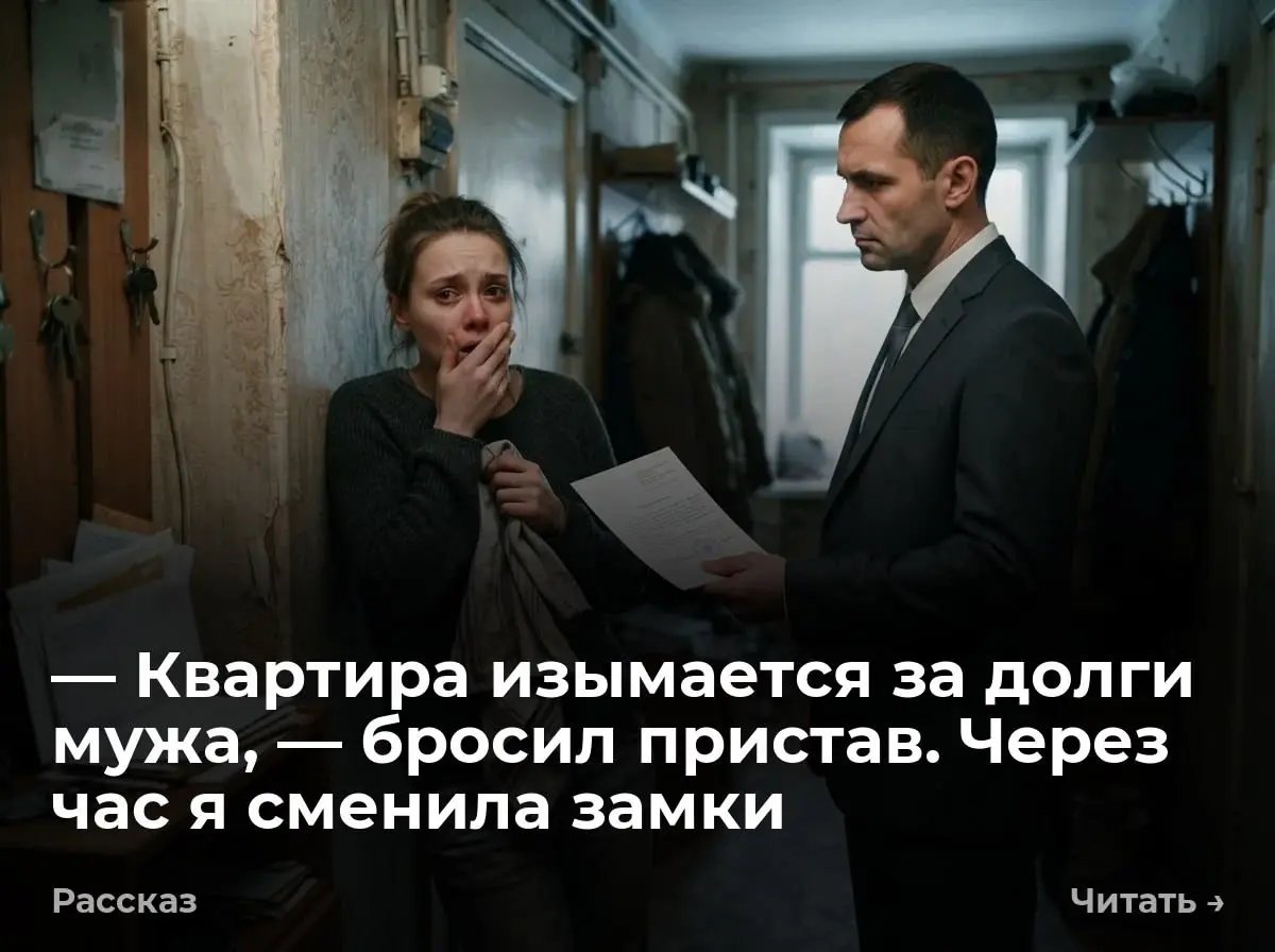 — Квартира изымается за долги мужа, — бросил пристав. Через час я сменила замки
— Квартира больше вам не принадлежит, — мужчина в строгом костюме грубо шагнул через порог. Ирина побледнела | Сетка — социальная сеть от hh.ru