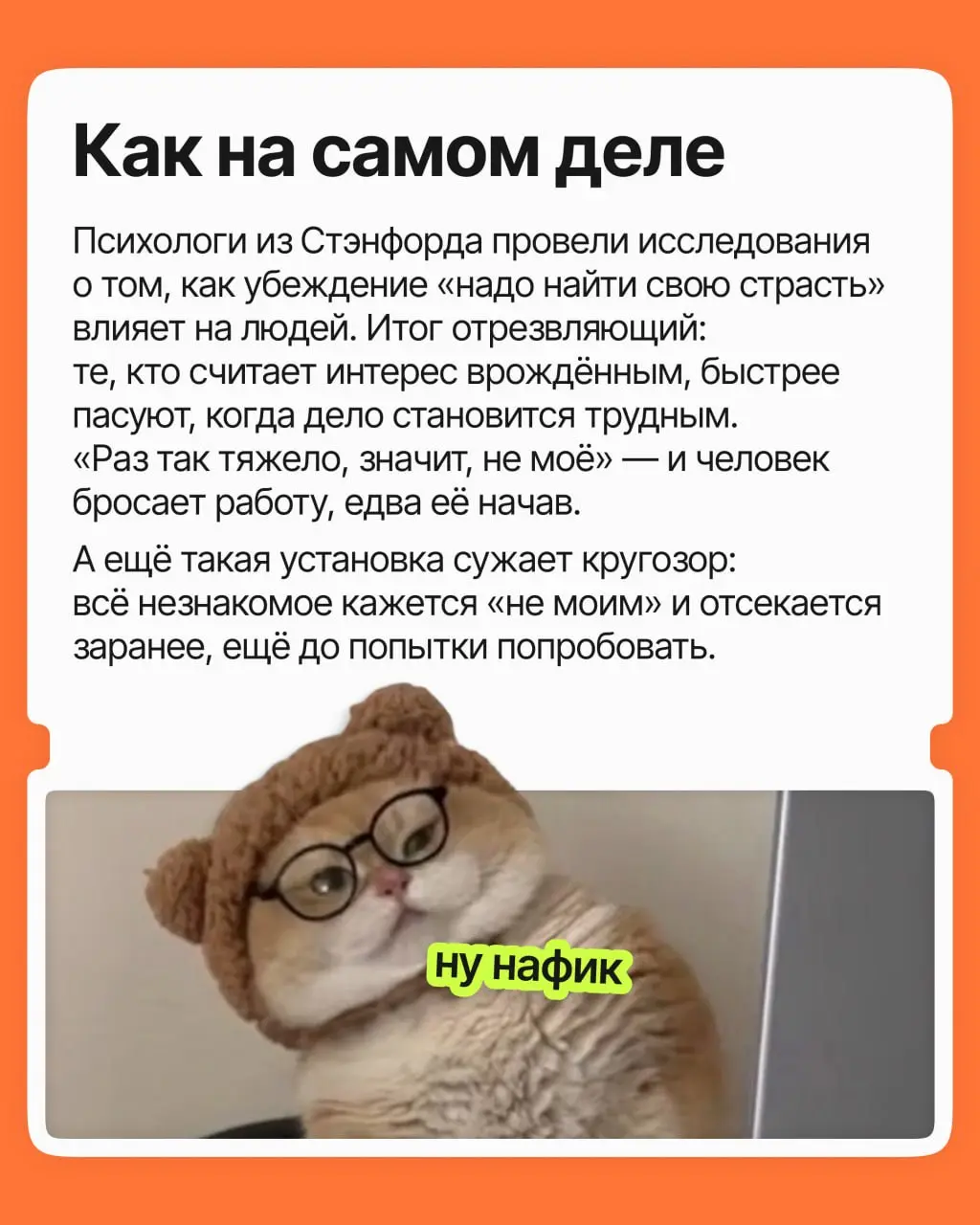 Идея, что нужно найти своё призвание и не работать ни дня, на самом деле вредна для карьеры и ментального здоровья | Сетка — социальная сеть от hh.ru