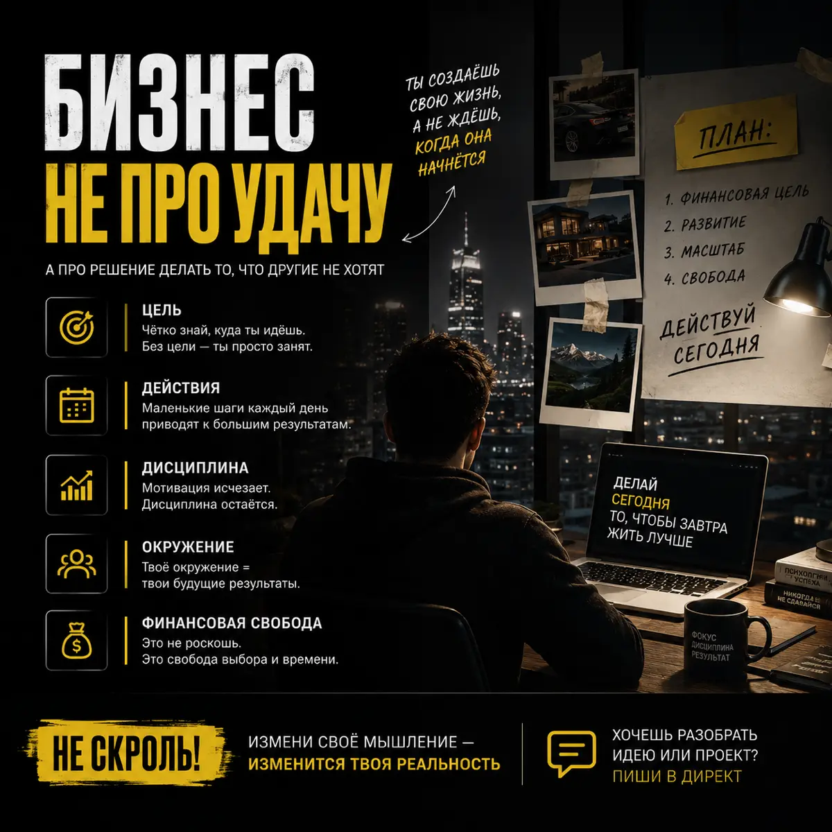 Бизнес начинается не с денег. Он начинается с решения. 🚀
Каждый день кто-то делает первый шаг:
кто-то открывает своё дело,
кто-то запускает новый проект,
кто-то перестаёт откладывать мечту «на потом» | Сетка — социальная сеть от hh.ru