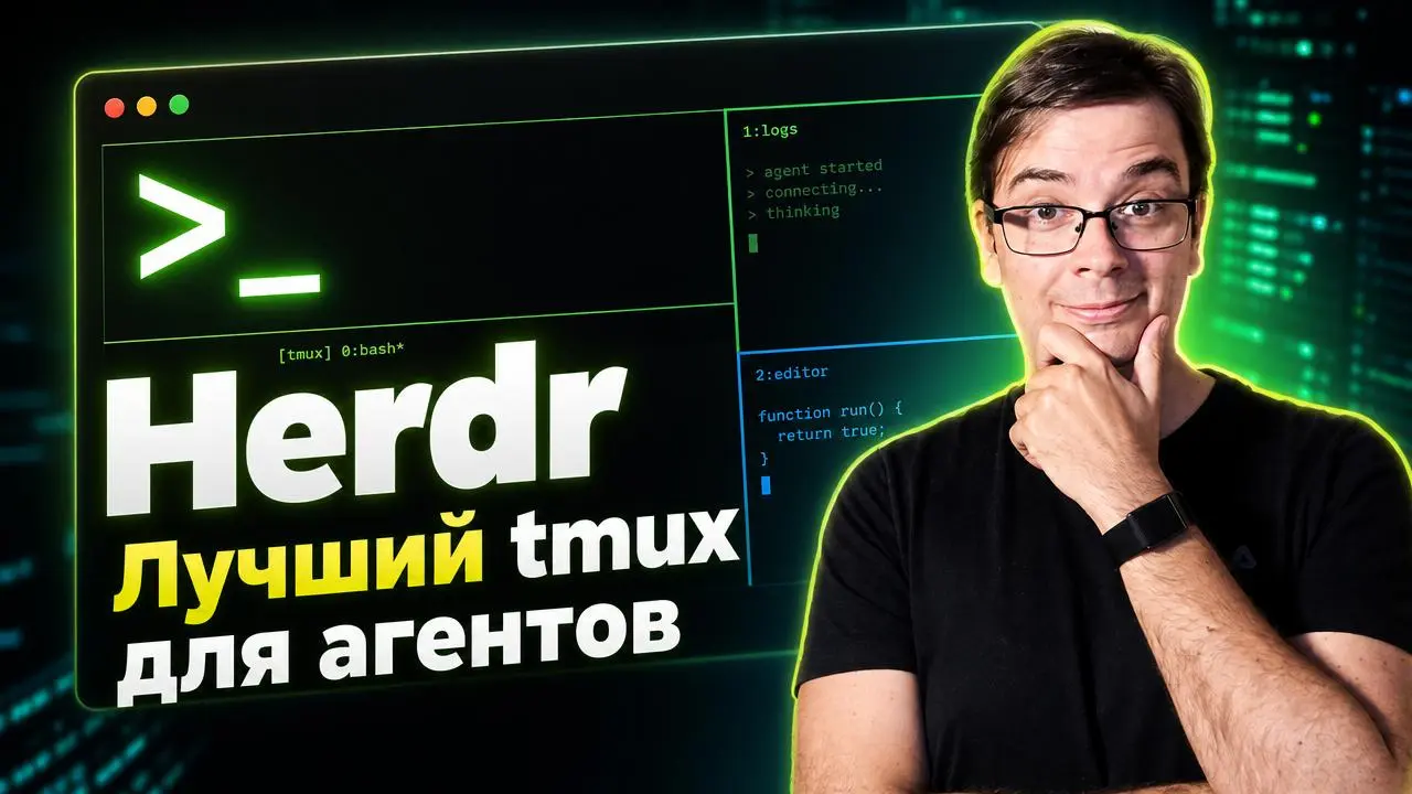 #видео Почему я перехожу с Tmux на Herdr? Обзор нового терминального мультиплексора для AI-агентов
В этом видео разберём Herdr — мультиплексор, который превращает терминал в единую точку управления дл... | Сетка — социальная сеть от hh.ru