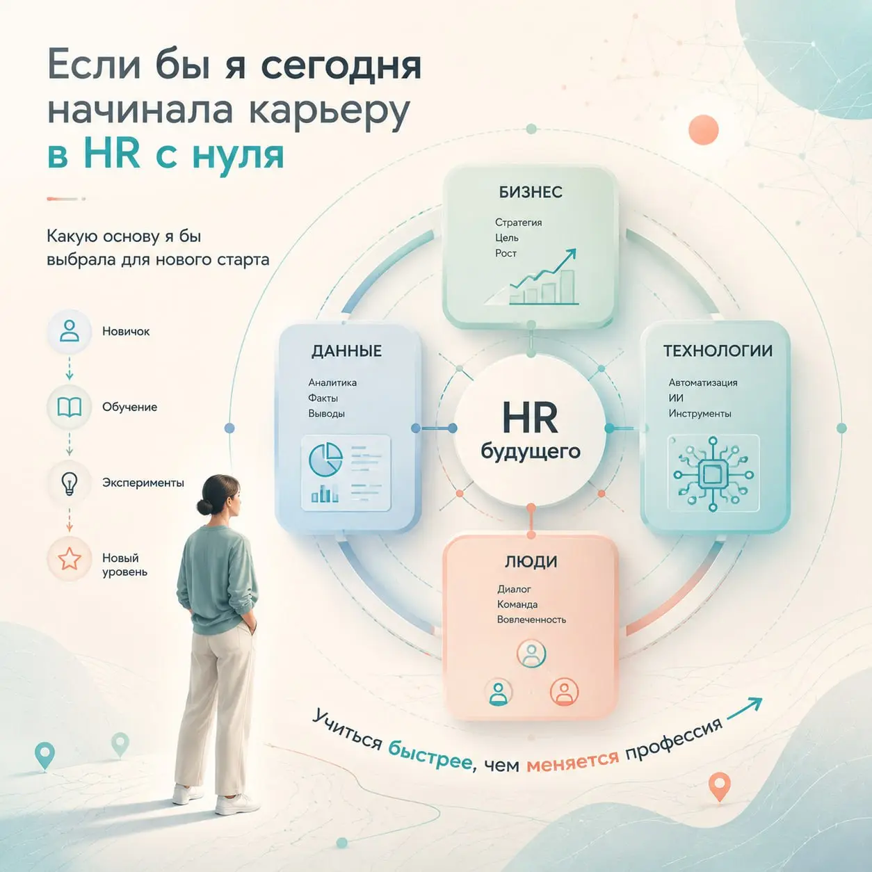 Если бы я сегодня начинала карьеру в HR с нуля
Два предыдущих поста были о том, как меняется профессия.
А сегодня хочу посмотреть на этот вопрос немного иначе.
Не через исследования.
А через себя | Сетка — социальная сеть от hh.ru