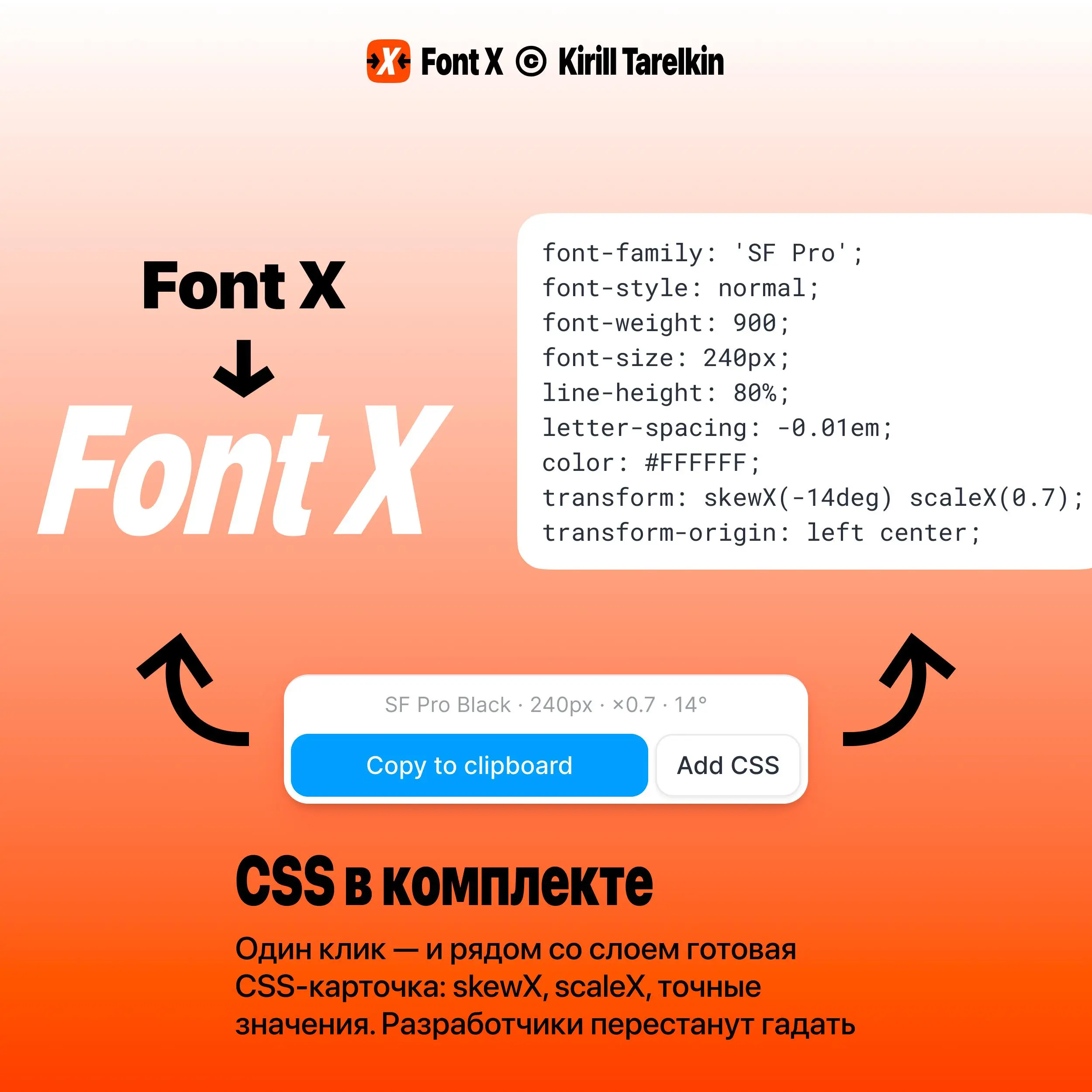 ⭐️ Выпустил плагин для фигмы → Font X ←
Не пришлось долго ждать, апрувнули за неделю, буквально вчера вечером
Он растягивает, сжимает и наклоняет любой текст — и главное, текст остаётся текстом | Сетка — социальная сеть от hh.ru