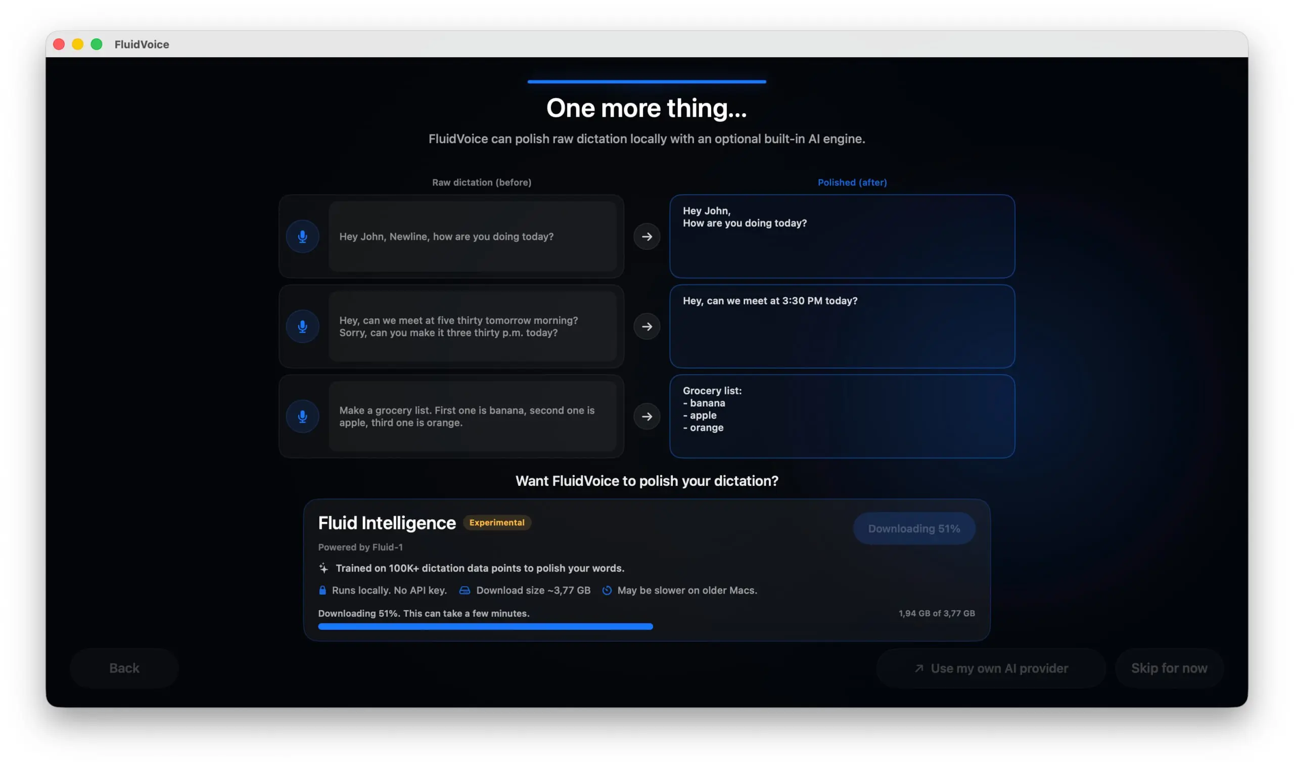 Находка недели — FluidVoice
Это локальный диктовщик, работает так же как и MacWhisper.
Но есть несколько плюсов:
1. Видно текст, который вы говорите при диктовке
2 | Сетка — социальная сеть от hh.ru