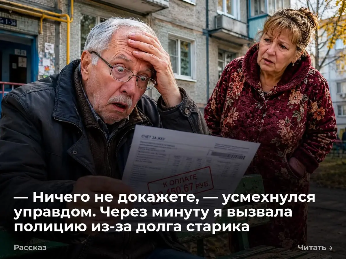 — Ничего не докажете, — усмехнулся управдом. Через минуту я вызвала полицию из-за долга старика
Красная печать «ДОЛЖНИК» на квитанции за апрель 2025 года прожгла Петру Ильичу глаза. Он снял очки | Сетка — социальная сеть от hh.ru