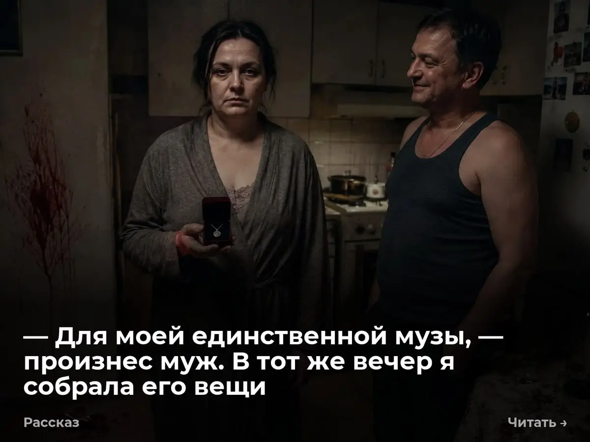 — Для моей единственной музы, — произнес муж. В тот же вечер я собрала его вещи
— Для моей единственной музы. Чьи глаза сияют ярче этих бриллиантов. Стакан выскользнул из пальцев | Сетка — социальная сеть от hh.ru