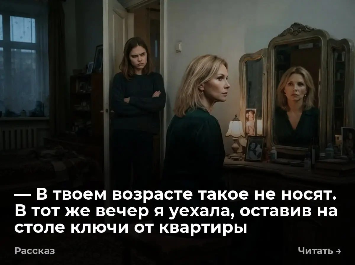 — В твоем возрасте такое не носят. В тот же вечер я уехала, оставив на столе ключи от квартиры
— Ты куда в этом собралась? На дискотеку в дом престарелых? Я молча застегнула молнию на спине | Сетка — социальная сеть от hh.ru