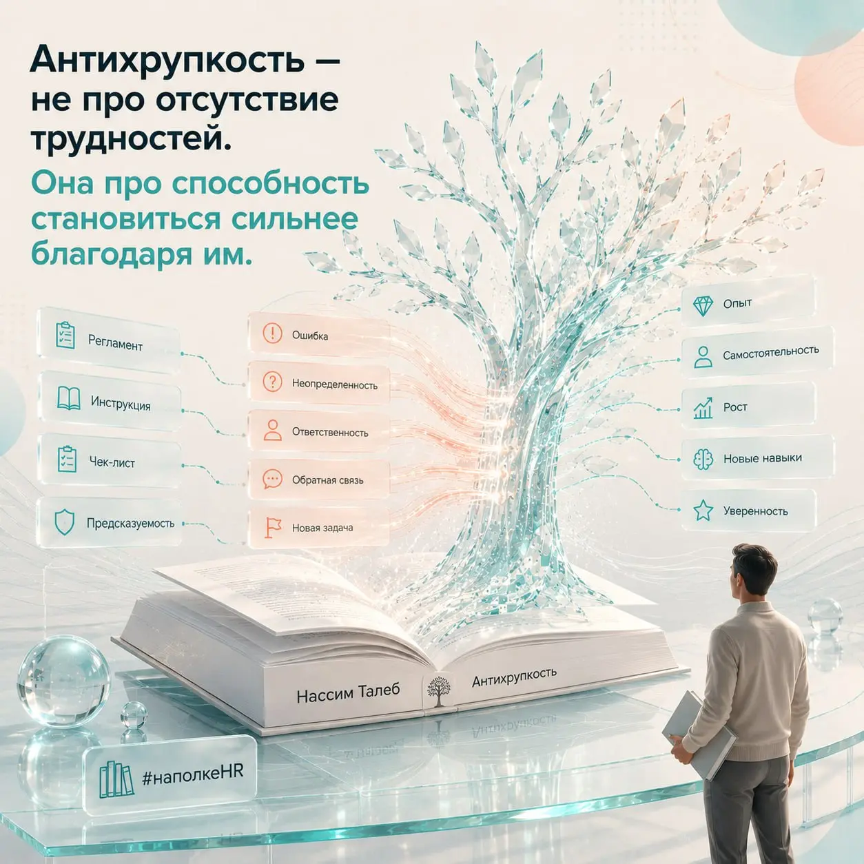Книга, которая заставила меня иначе посмотреть на HR
Недавно закончила читать «Антихрупкость» Нассима Талеба.
Честно говоря, открывала ее не как HR-книгу | Сетка — социальная сеть от hh.ru