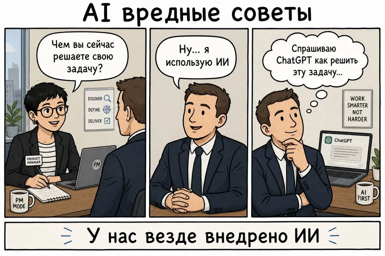 Иногда при раскопках вглубь "крутая ИИ обвязка вокруг операционной деятельности организации/подразделения скрывается кучей чатов с генИИ и старый-добрый ctrl+c/ctrl+v". 🤦🏻
#запискинаполях #юмор | Сетка — социальная сеть от hh.ru