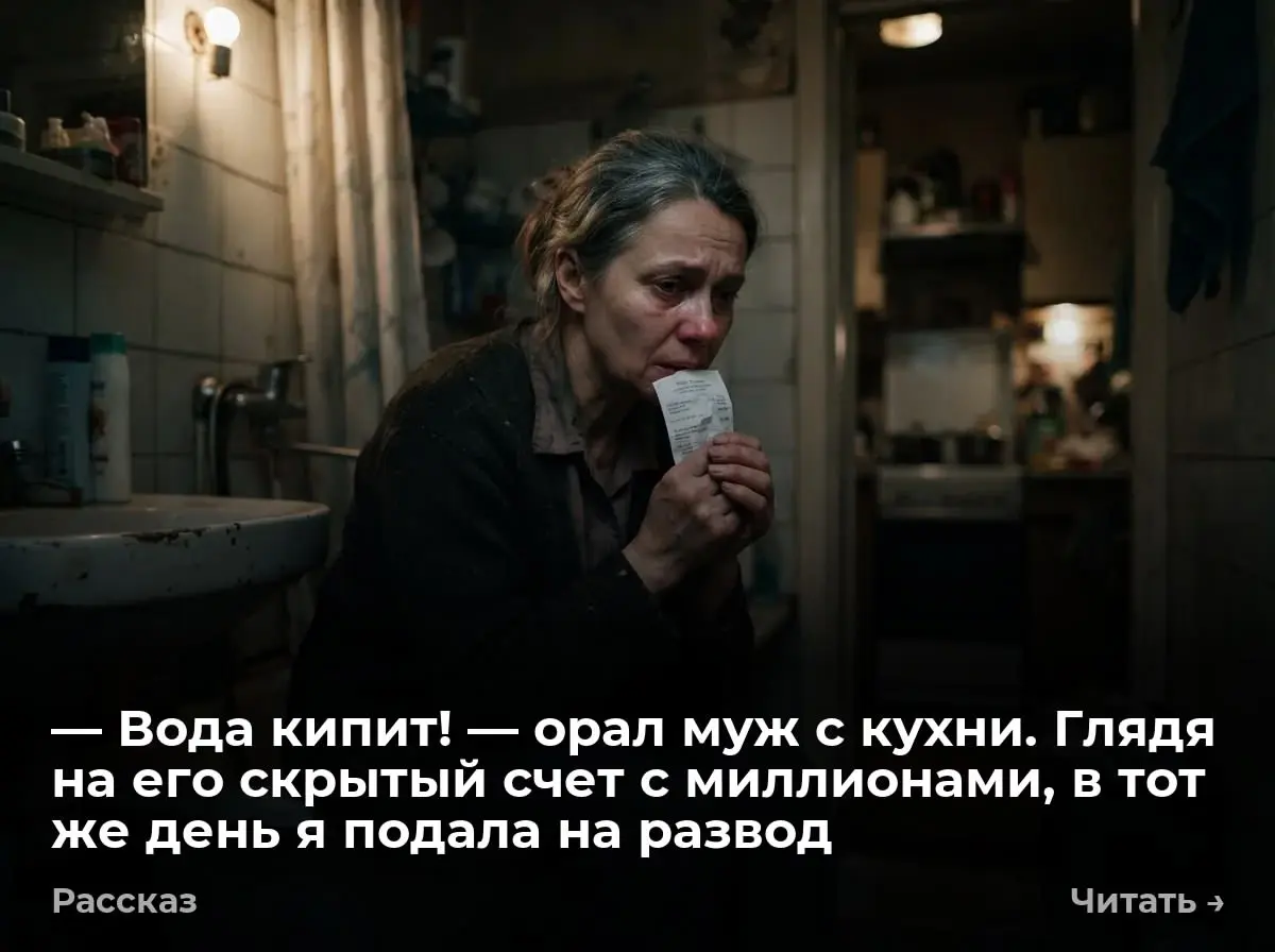 — Вода кипит! — орал муж с кухни. Глядя на его скрытый счет с миллионами, в тот же день я подала на
Синий пиджак Виктора тяжело упал на кафель ванной. Маринка вздохнула. Карманы нужно проверять | Сетка — социальная сеть от hh.ru