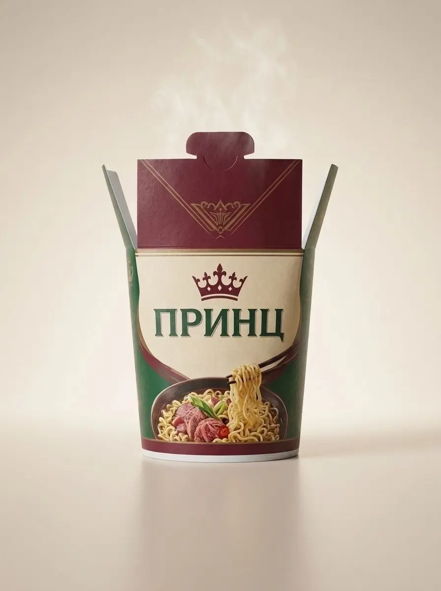 Продолжение визуальной вселенной бренда «Принц». После рекламной серии для овсянки бренд выходит в новую продуктовую категорию — лапшу быстрого приготовления | Сетка — социальная сеть от hh.ru