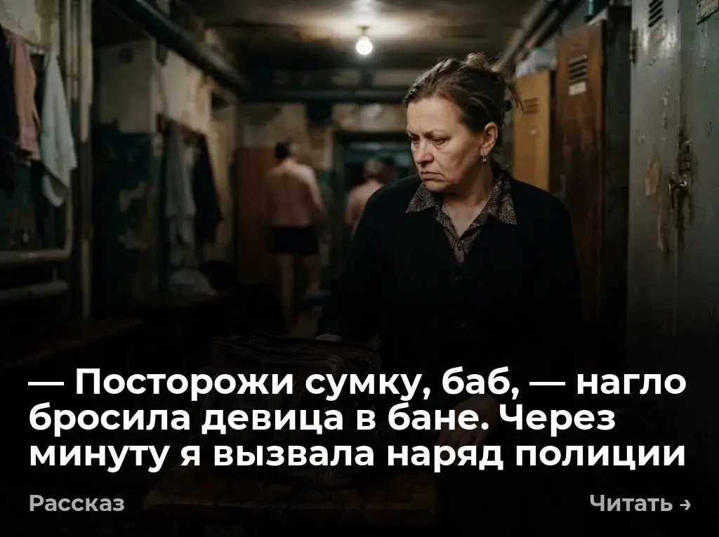 — Посторожи сумку, баб, — нагло бросила девица в бане. Через минуту я вызвала наряд полиции
— Посторожи сумку, баб. Я на минутку. Тяжелый кожаный баул шмякнулся на деревянную скамью | Сетка — социальная сеть от hh.ru
