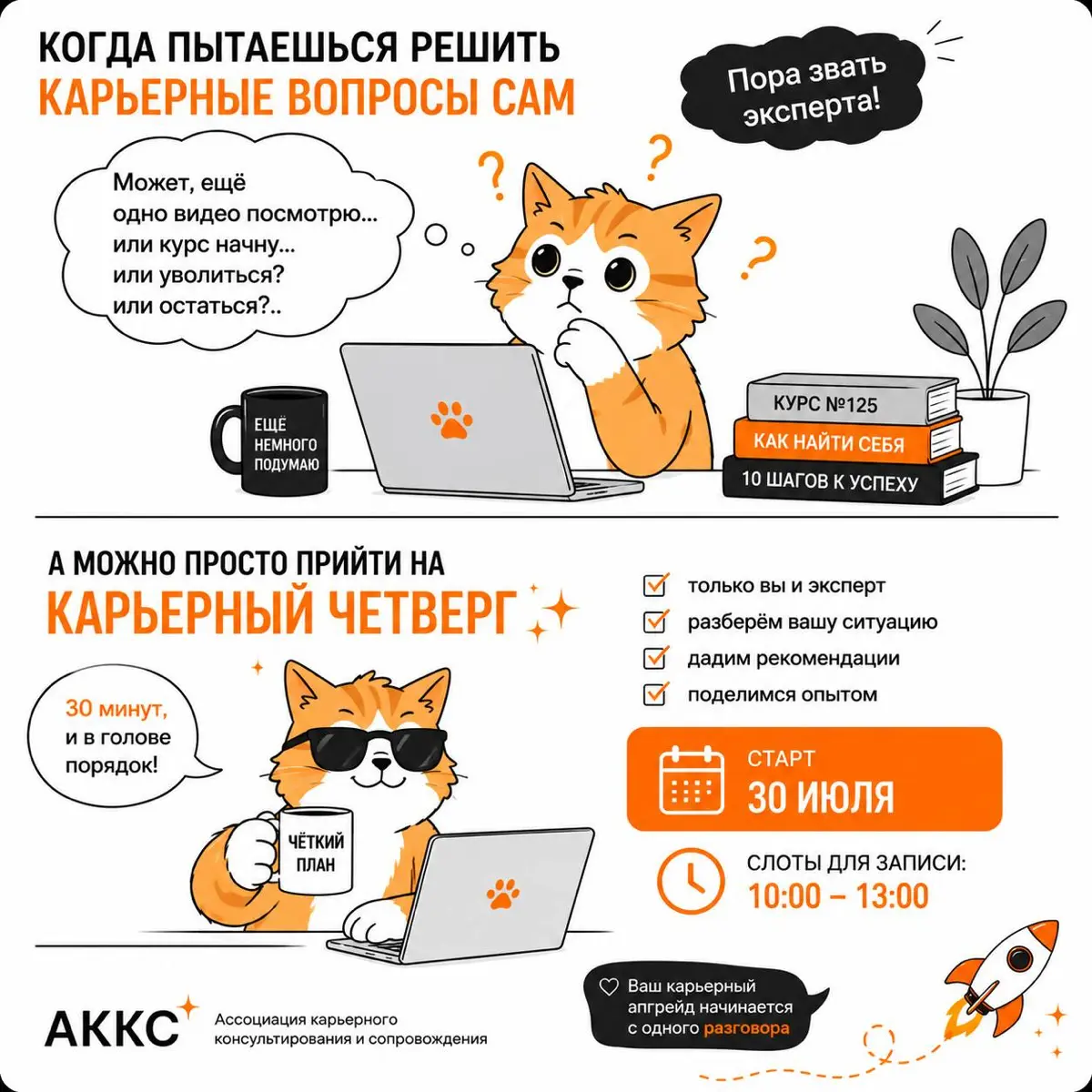 Карьерный четверг 30 июля | Сетка — социальная сеть от hh.ru