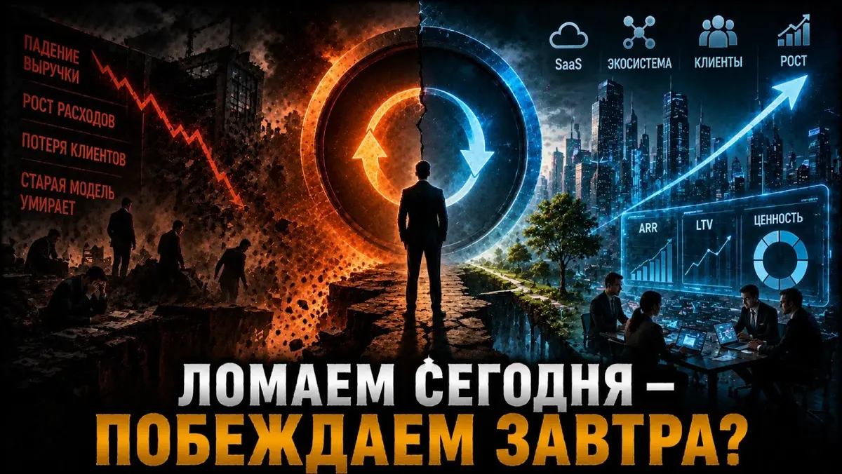 Две компании одновременно
Радикальная трансформация редко выглядит как плавный переход из одного состояния в другое | Сетка — социальная сеть от hh.ru