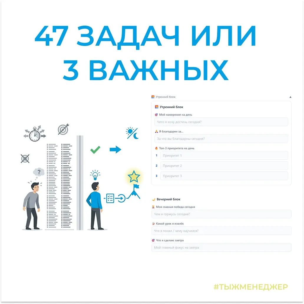 Почему образ конечного результата работает лучше любого списка задач
Есть совет, который встречается почти в каждой книге про цели, эффективность и тайм-менеджмент:«Всегда держите в голове образ конеч... | Сетка — социальная сеть от hh.ru