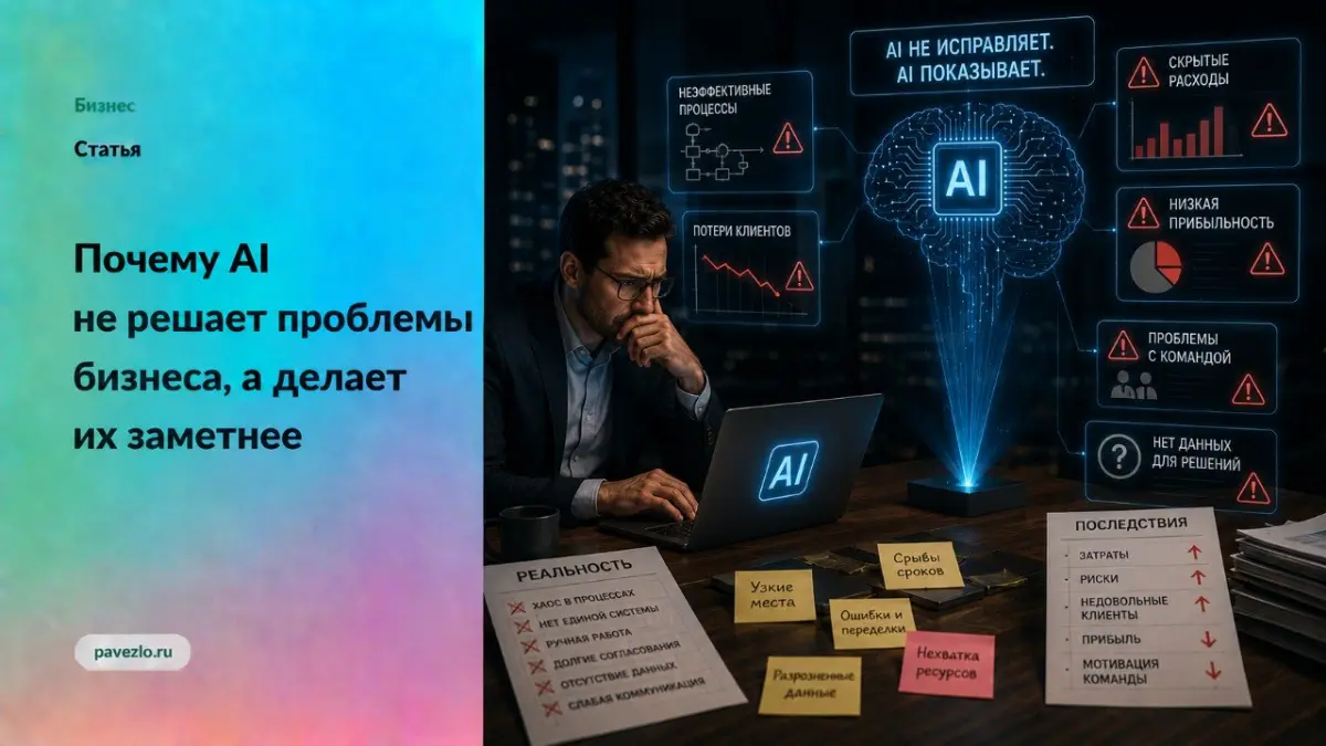 Почему AI не решает проблемы бизнеса, а делает их заметнее | Сетка — социальная сеть от hh.ru