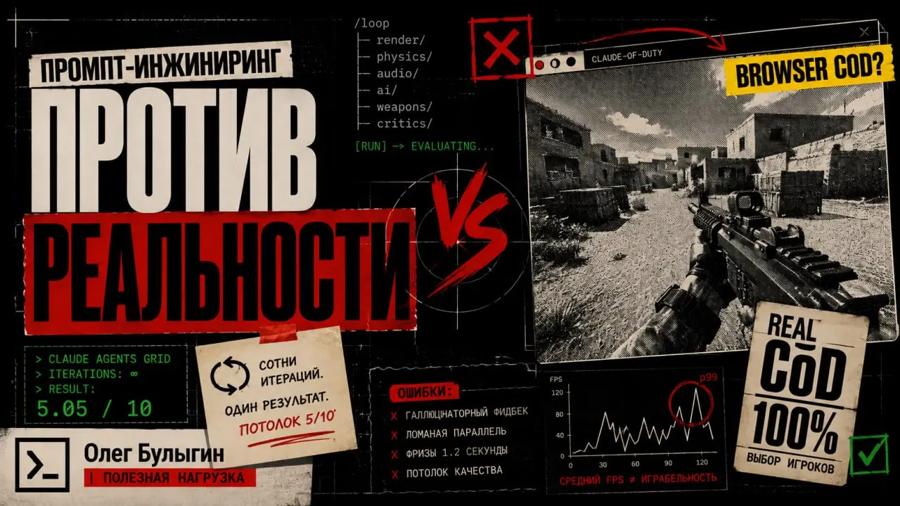 «Сделай мне Call of Duty в браузере»: промпт-инжиниринг против реальности
Недавно в сети всплыл любопытный эксперимент: разработчик дал нейросетям (в основном сетке моделей Claude) промпт в стиле «Сде... | Сетка — социальная сеть от hh.ru