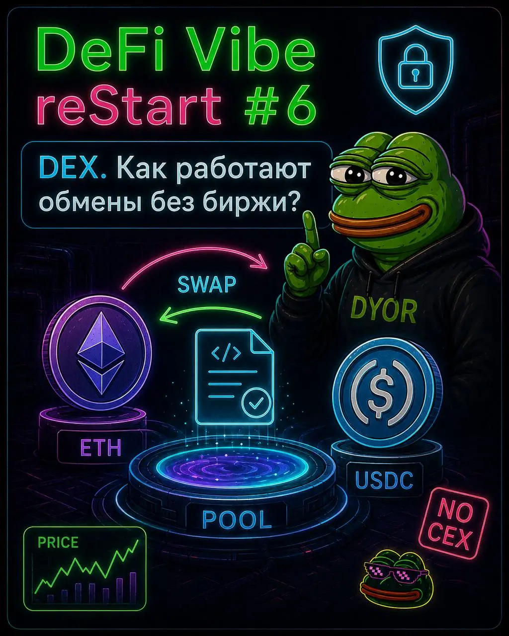 DeFi Vibe reStart #6. DEX. Как работают обмены без биржи?
DEX - это децентрализованная биржа, где обмен активов проходит через смарт-контракты | Сетка — социальная сеть от hh.ru