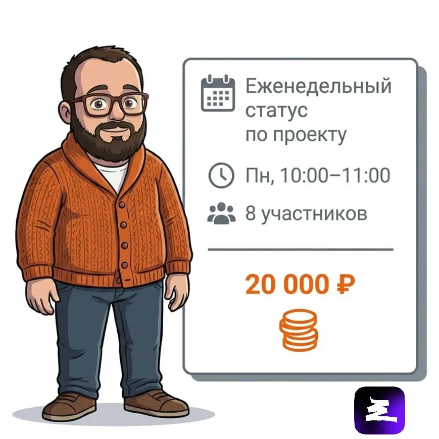 Ваш еженедельный созвон на восьмерых: 1 000 000 ₽ в год | Сетка — социальная сеть от hh.ru