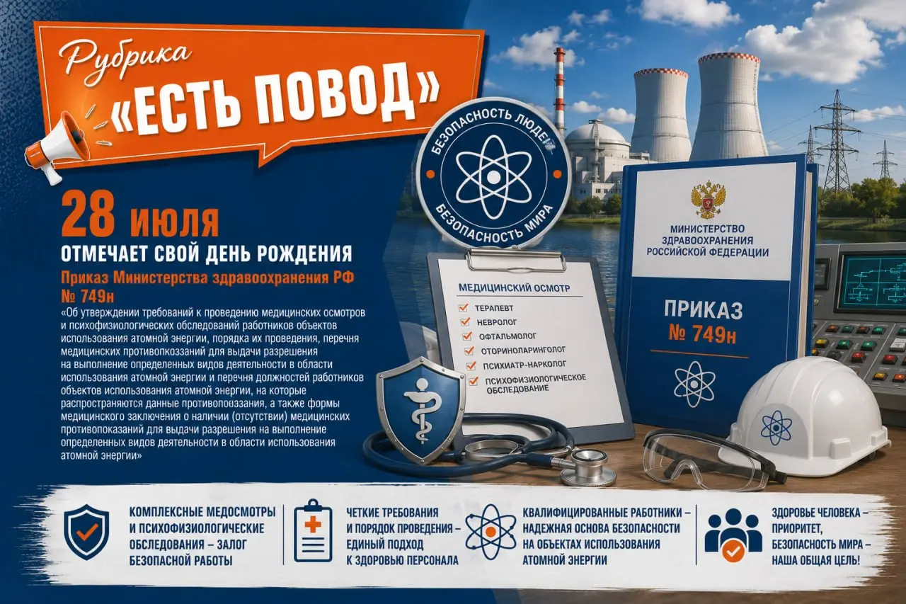 Рубрика «Есть Повод» 📎
28 июля отмечает свой День Рождения: Приказ Министерства здравоохранения РФ № 749н «Об утверждении требований к проведению медицинских осмотров и психофизиологических обследован... | Сетка — социальная сеть от hh.ru