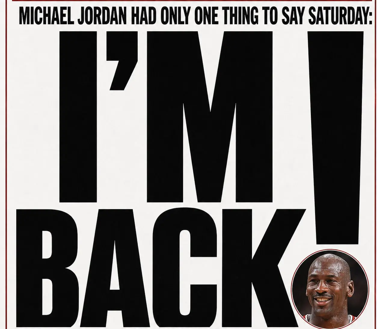 I’m back
18 марта 1995 года Майкл Джордан объявил о возвращении в NBA пресс-релизом из двух слов:
I’m back.
Я тоже возвращаюсь ... к роли ведущего Zero cost conf | Сетка — социальная сеть от hh.ru
